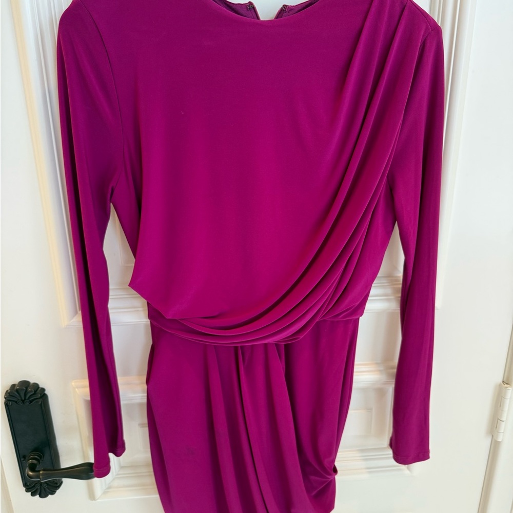 Elegant Magenta Draped Dress